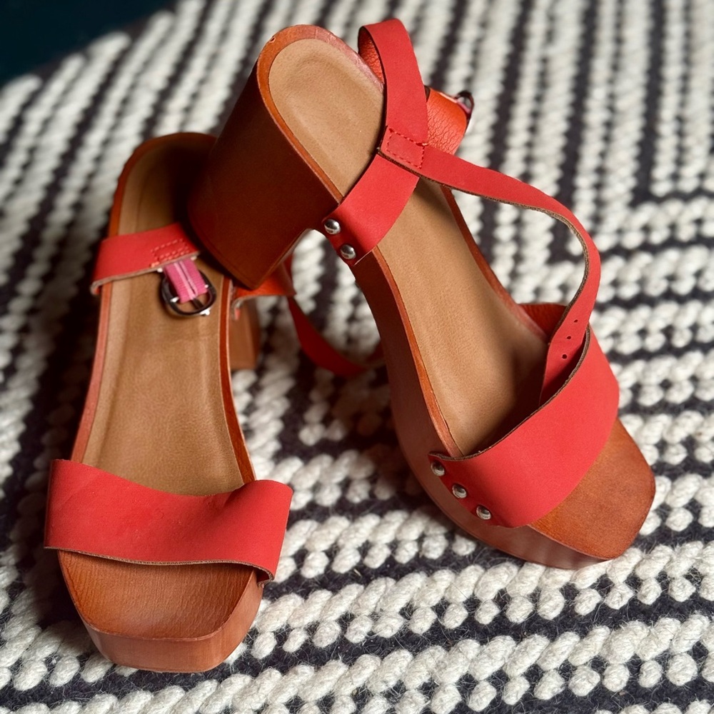Madden Girl G-Charm Ankle Strap Dress Sandals Cognac Faux Leather